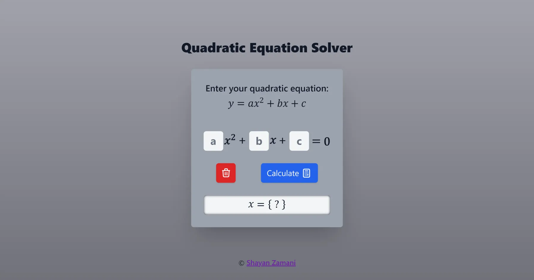 quadratic equation solver
